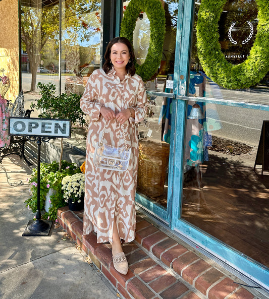 Taupe Button Down Maxi