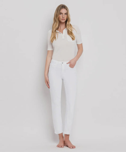 White Denim -Jeanne - High Rise Crop Slim Straight Jeans