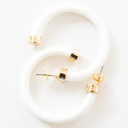 White Midi Hoo Hoops
