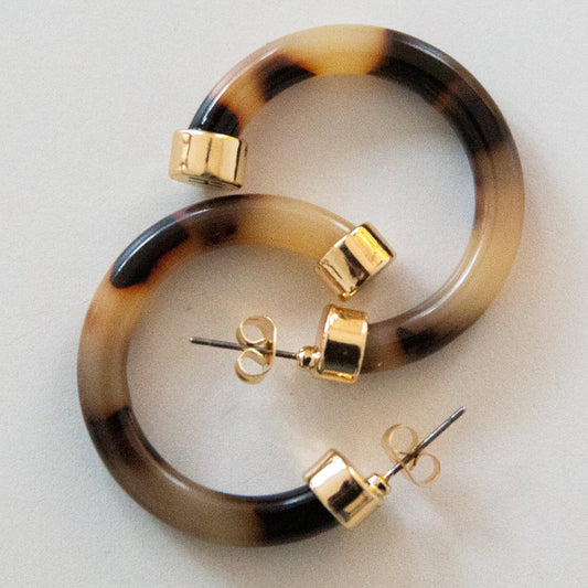 Tortoise Shell Mini Hoo Hoops