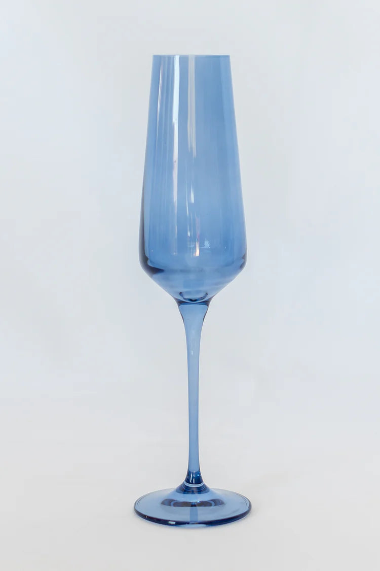 Estelle Champagne Flute-Cobalt Blue