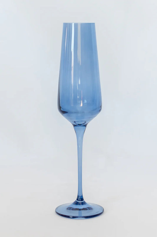 Estelle Champagne Flute-Cobalt Blue