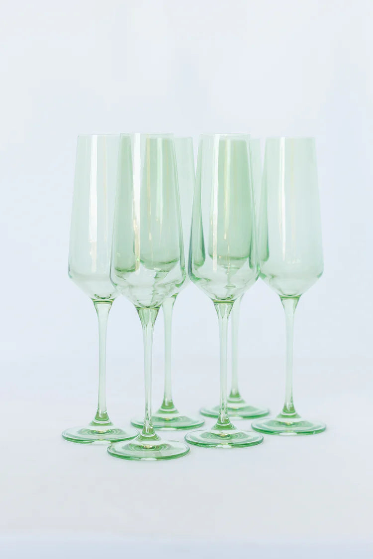 Estelle Champagne Flute-Mint Green