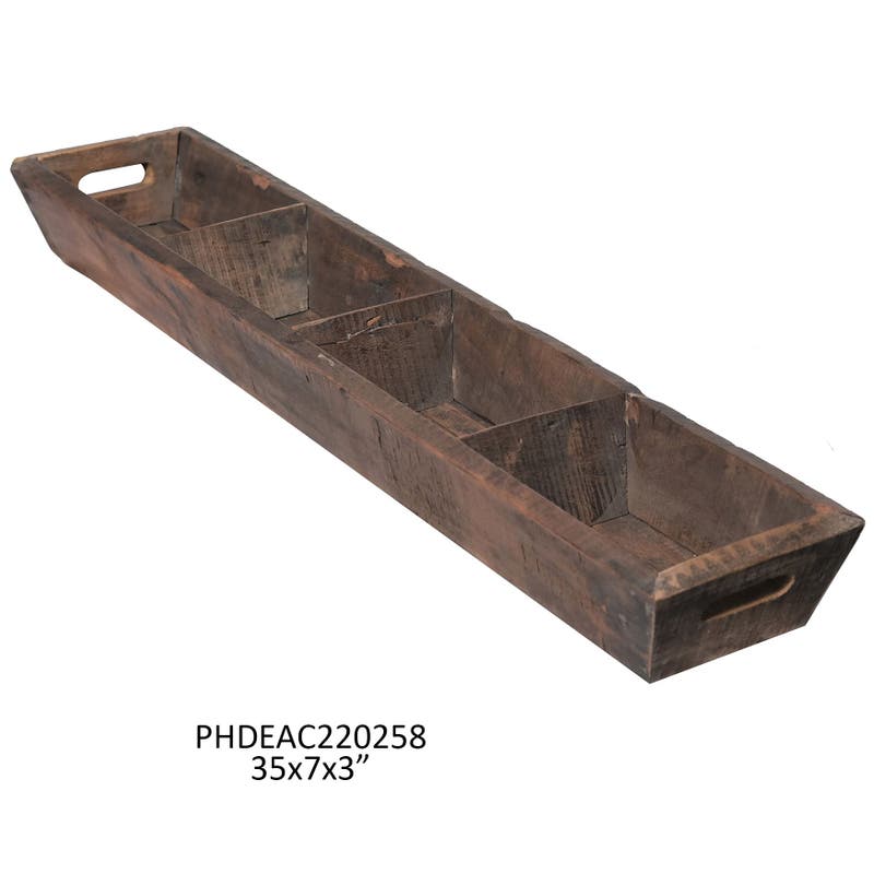 Four Brick Mold Primitive Wood Planter