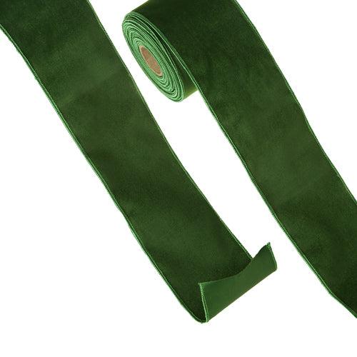 Velvet Green Wired Ribbon (4"x 10YD)