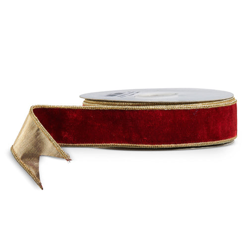 Burgandy Velvet Wired Ribbon