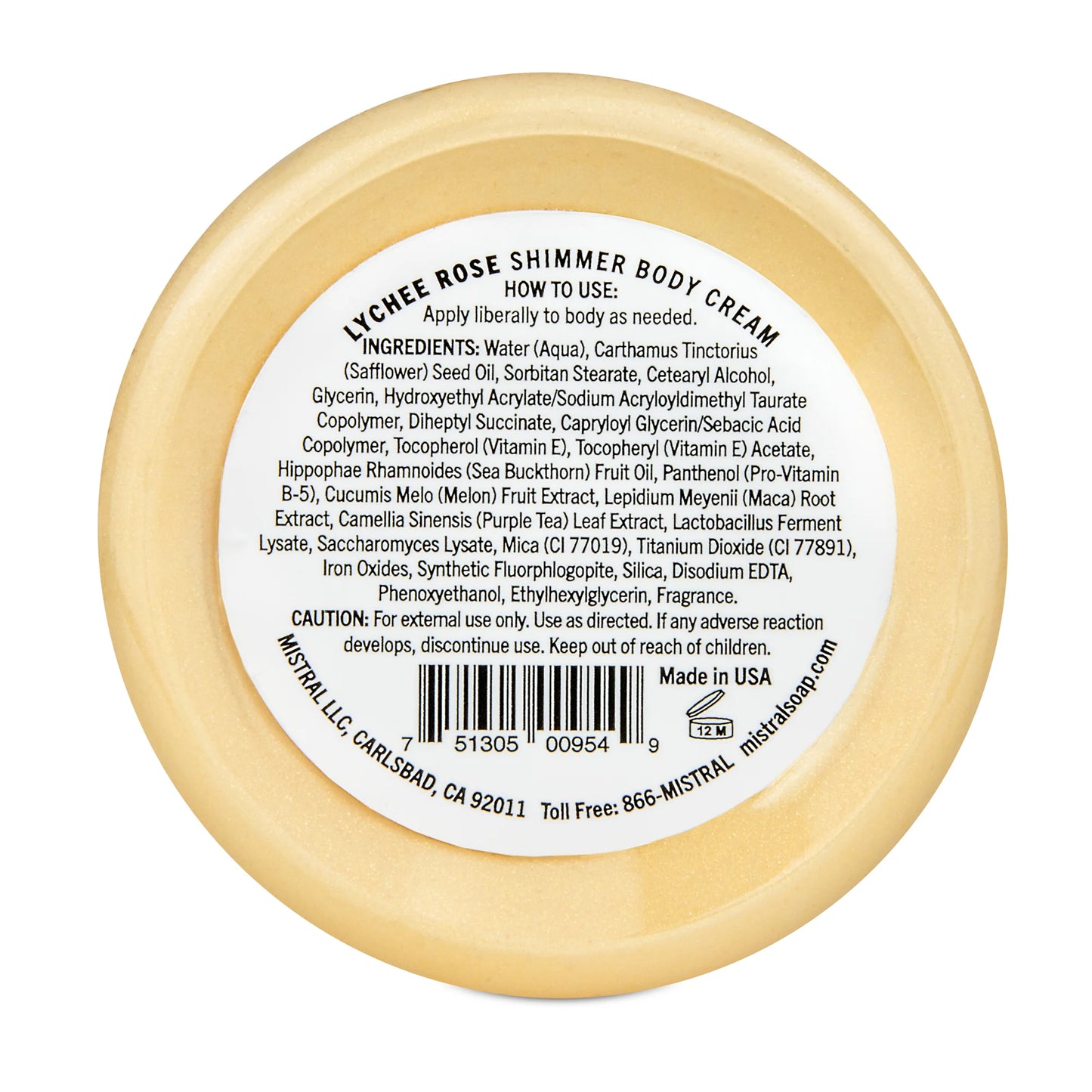 Mistral Luxe Lychee Rose Shimmer Body Cream