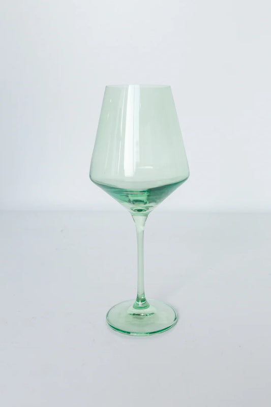 Estelle Mint Green Wine Stemware