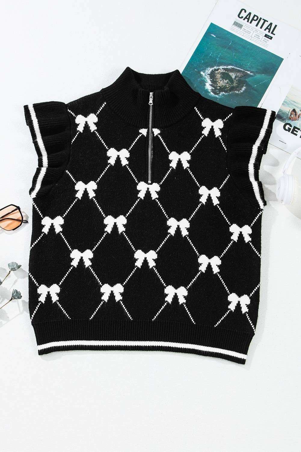 Bow Zipper Sweater