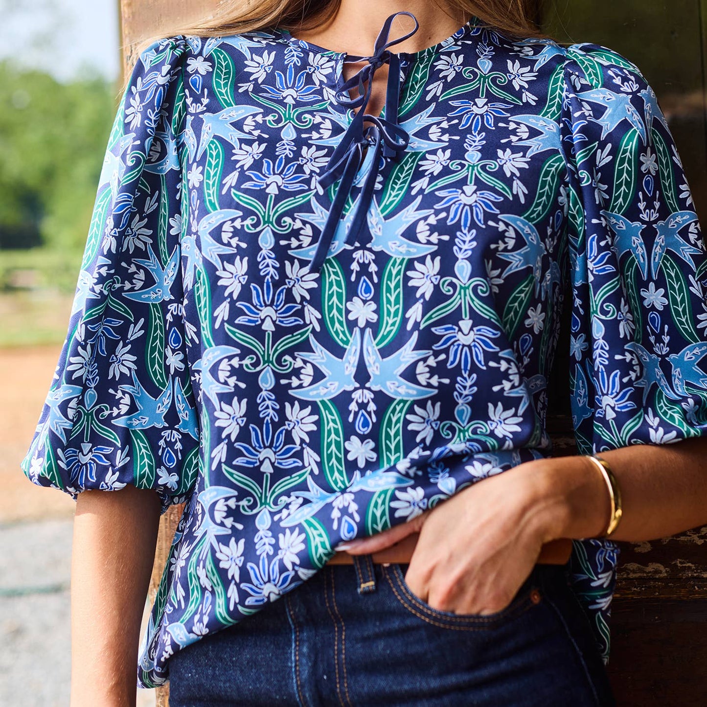 Top Ren Gossamer Wings Navy