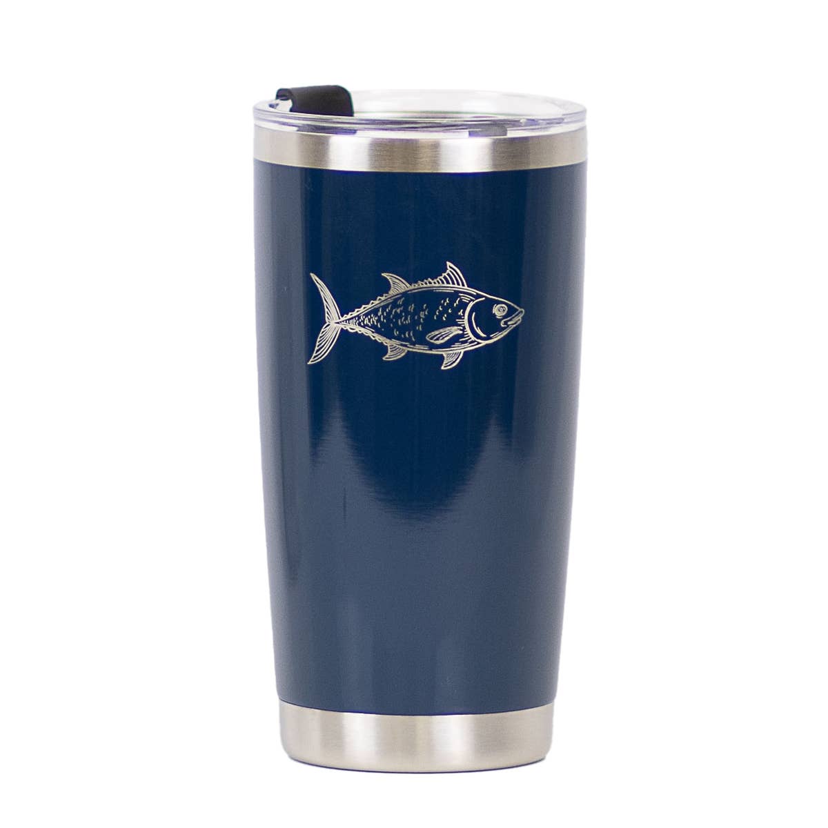 Fish Etched Tumbler   Royal/Stainless   20oz.