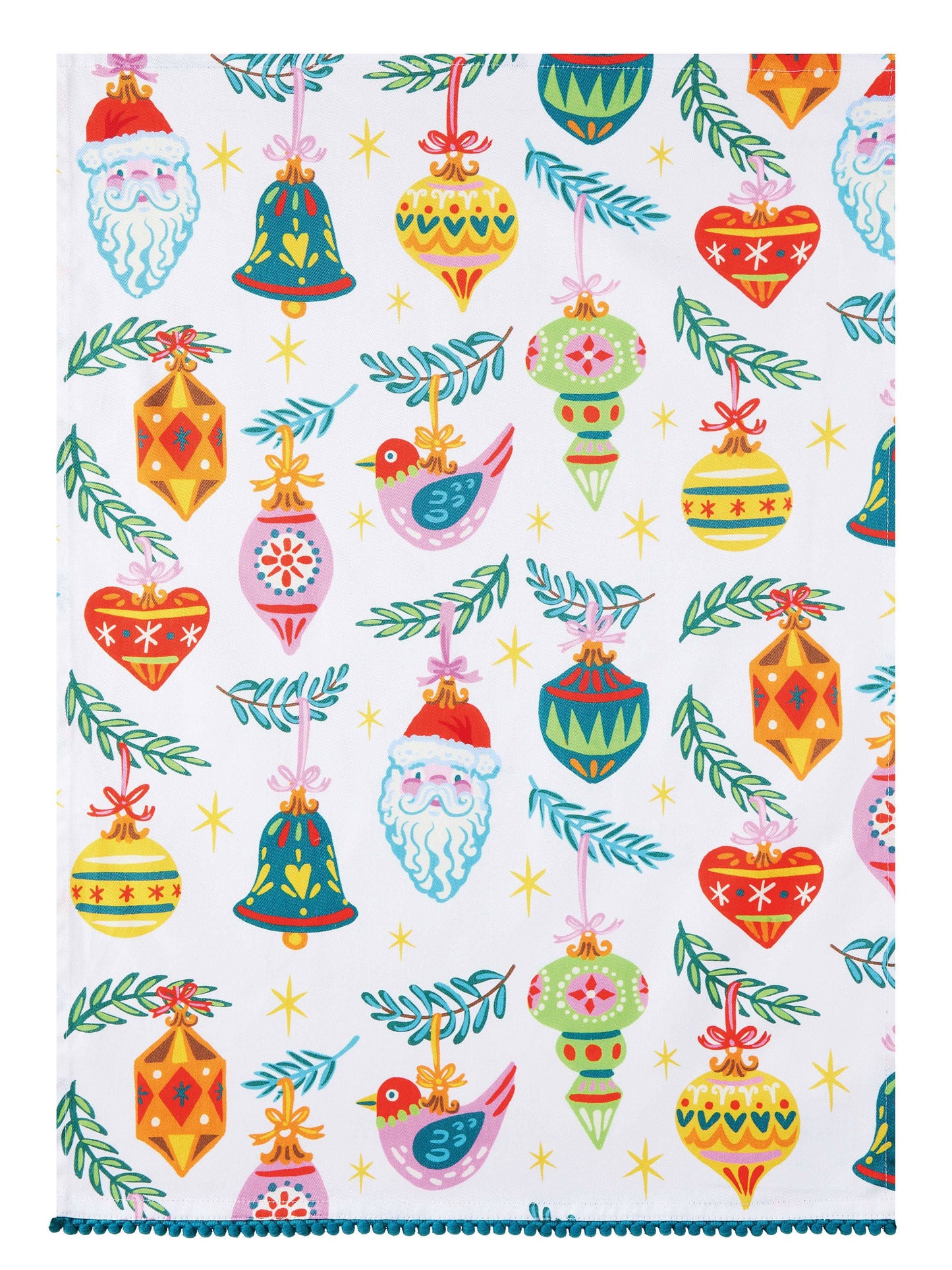 Ornaments Holiday w/ Pom Pom Kitchen Towel