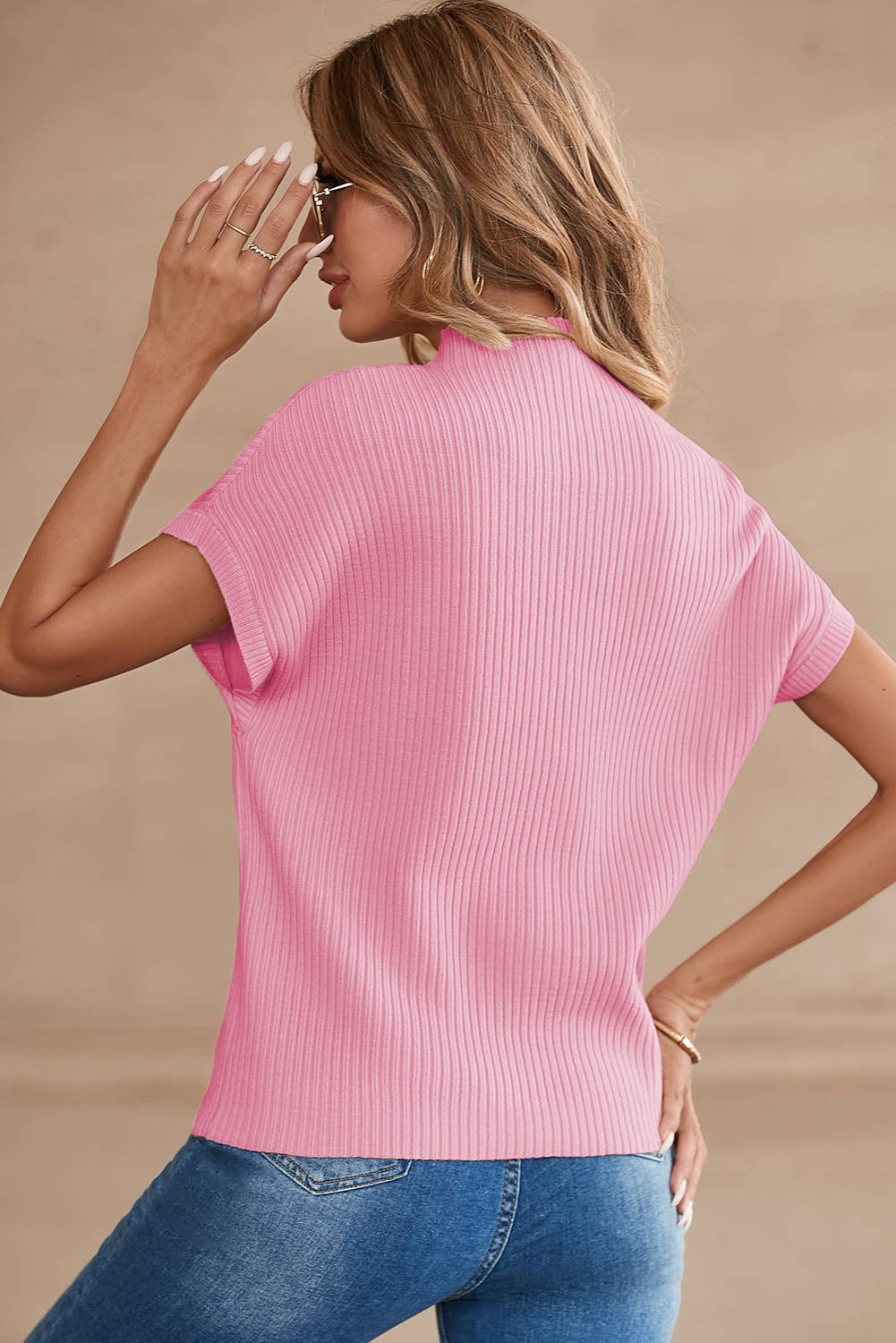 Knit Short Sleeve Sweater