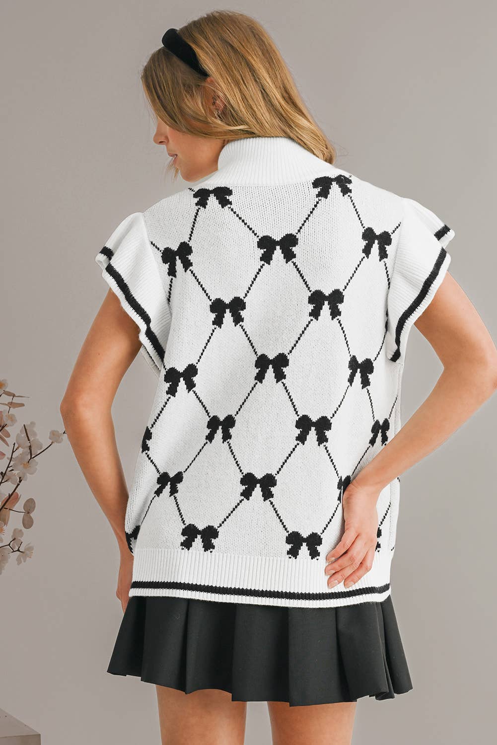 Bow Zipper Sweater
