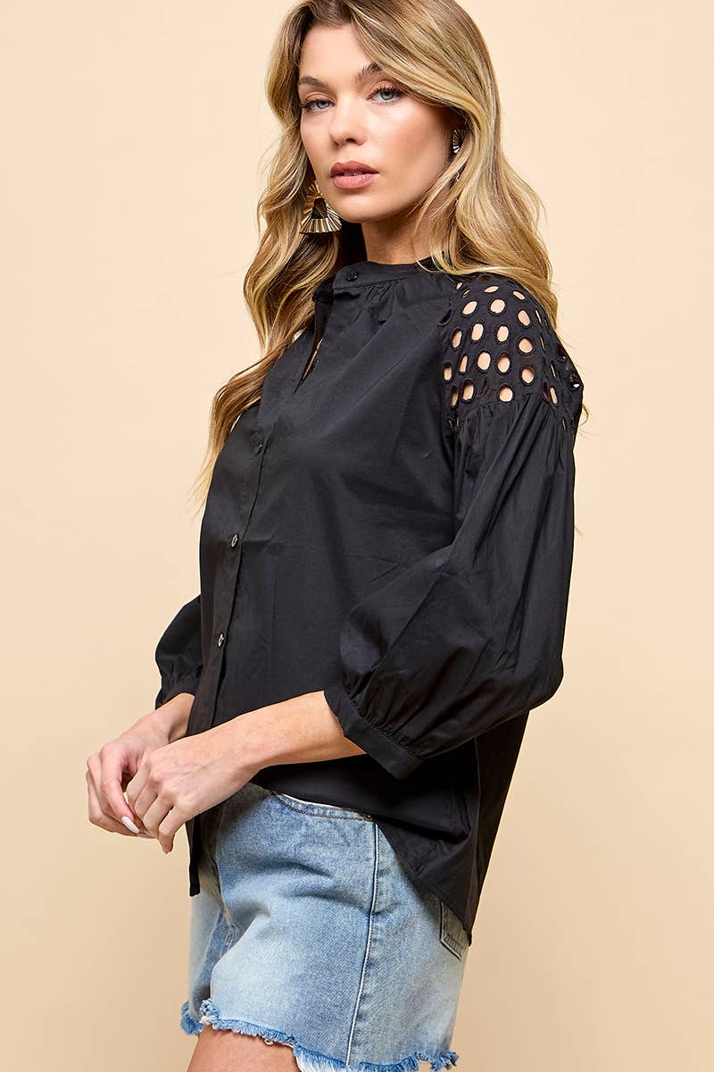 Hollow Sleeved Top