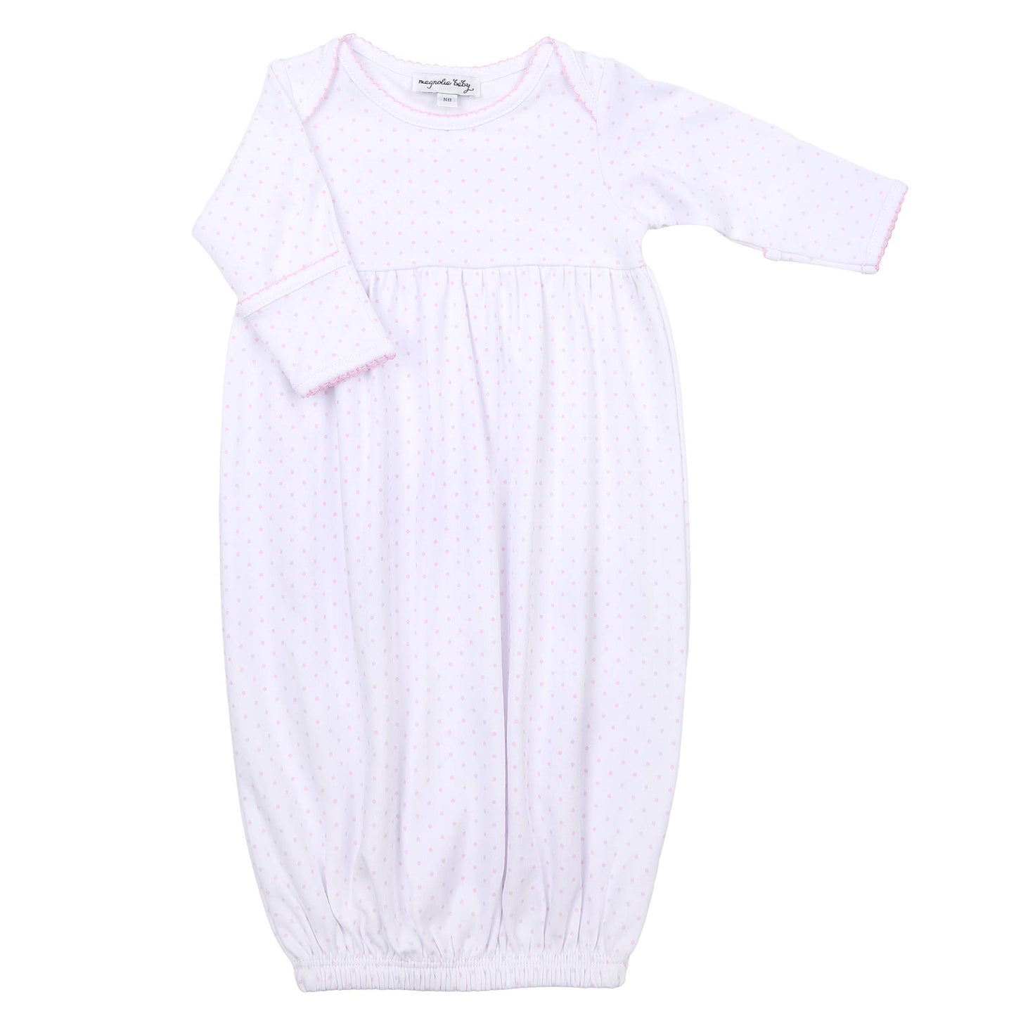 Mini Dots Pima Cotton Gown - Pink