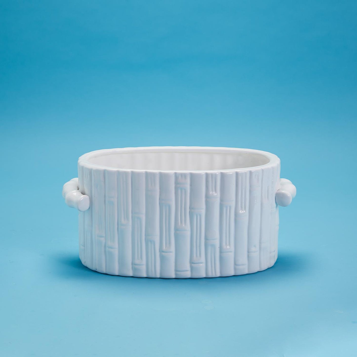 Faux Bamboo Oval Centerpiece with handles