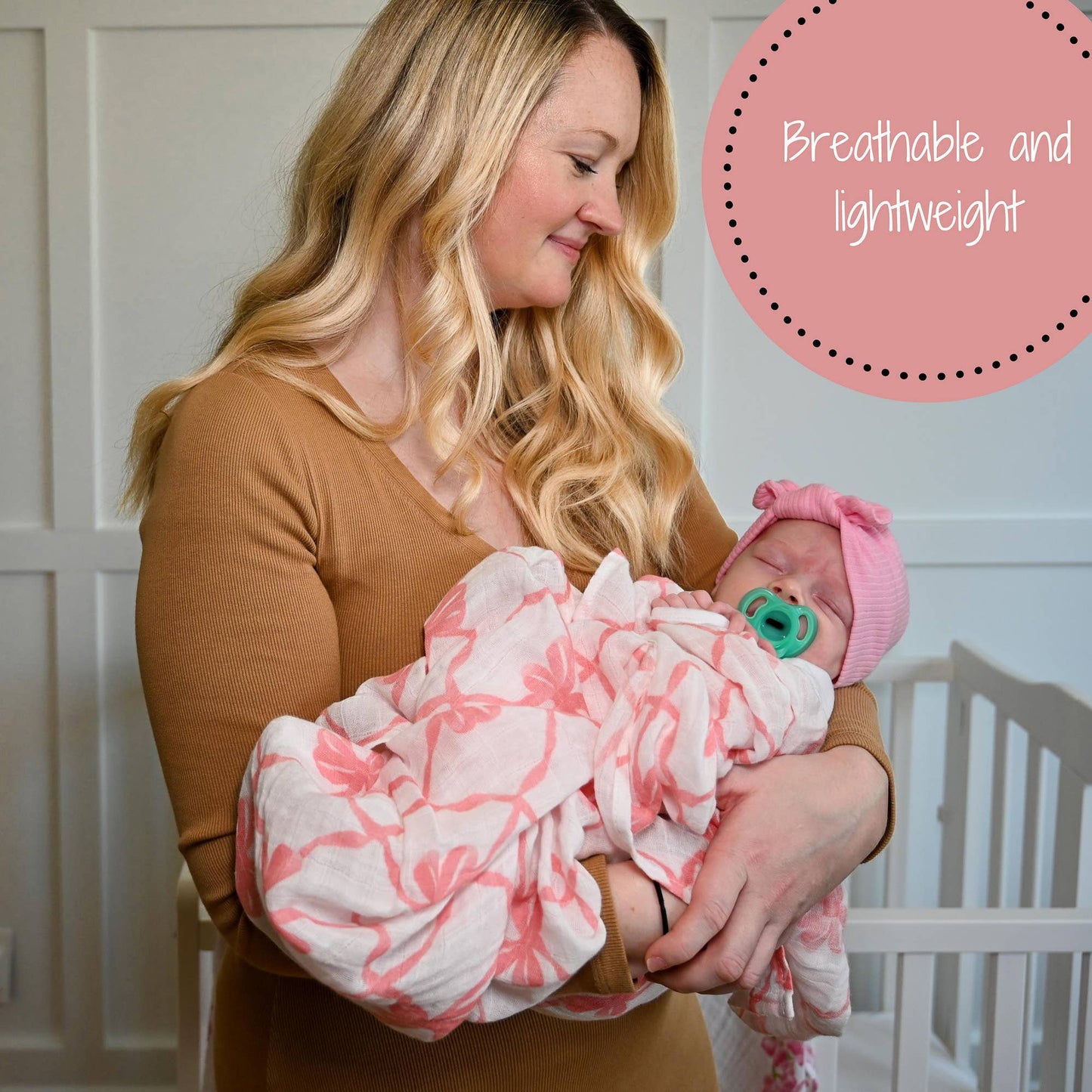 Pink Bow Baby Swaddle Blanket