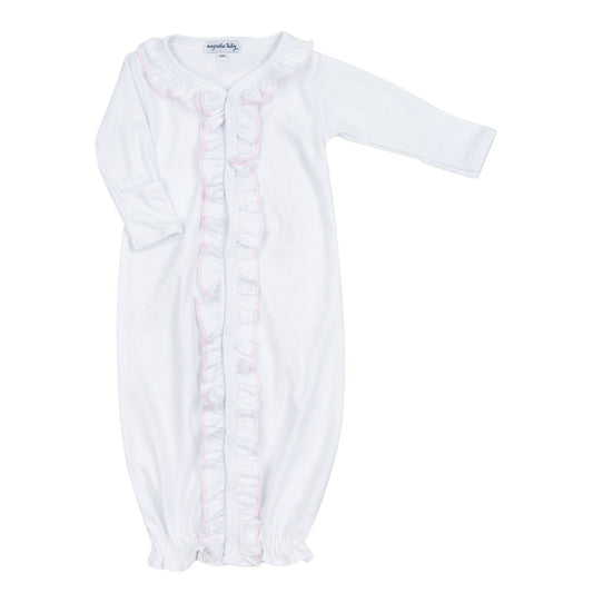 Pima Cotton White Converter with Pink Ruffle