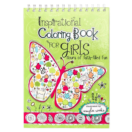 Wirebound Inspirational Coloring Book for Girls