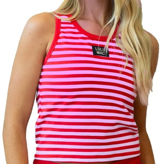 Lulu Mac Red and Pink Striped Tanktop
