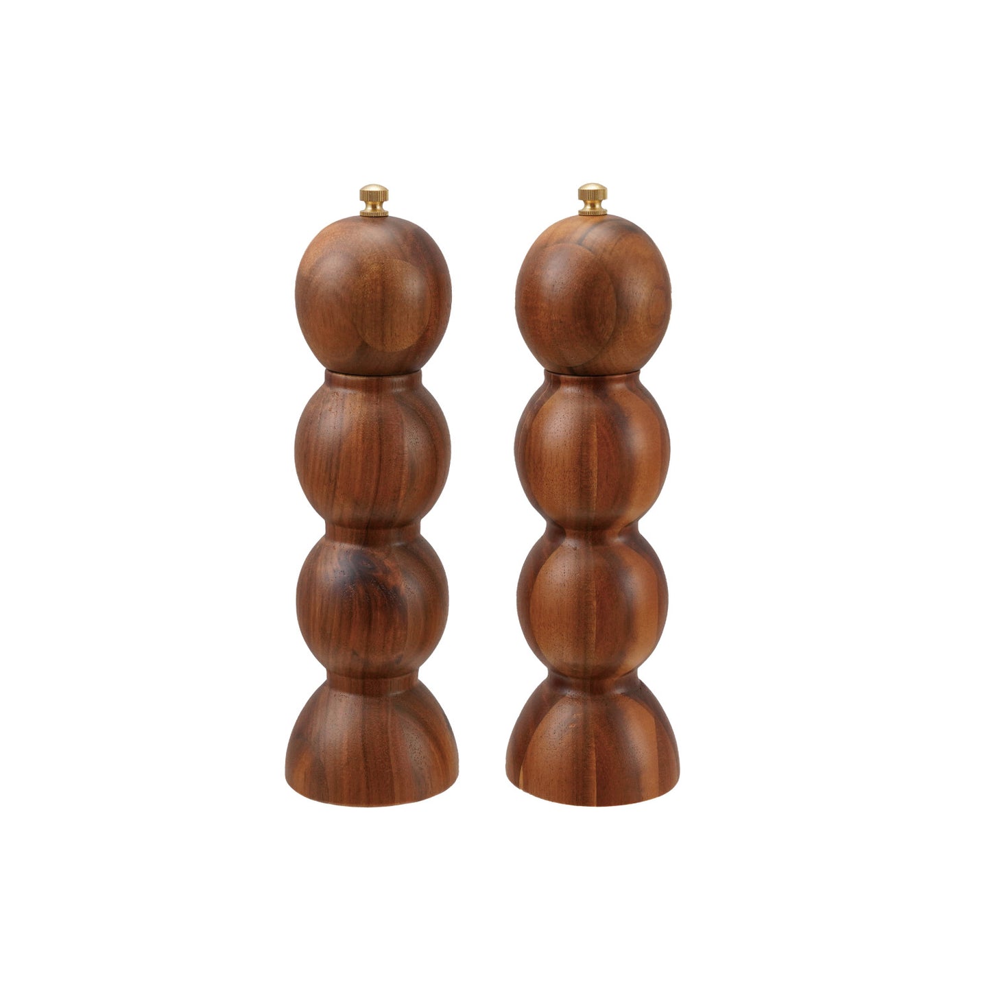 Acacia Wood Salt & Pepper Mills, Natural, Set of 2