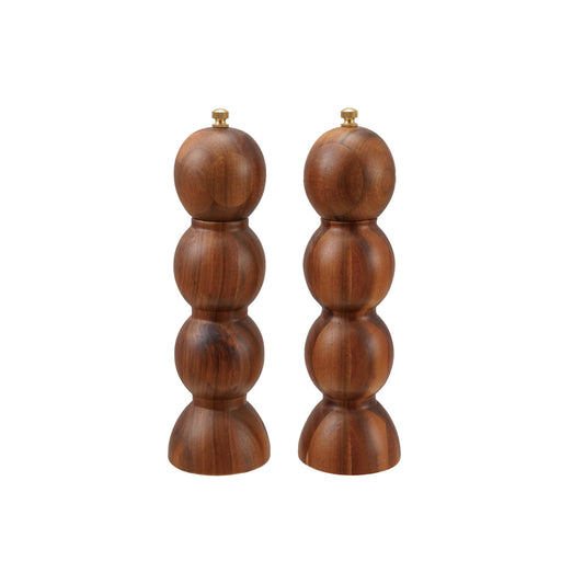 Acacia Wood Salt & Pepper Mills, Natural, Set of 2