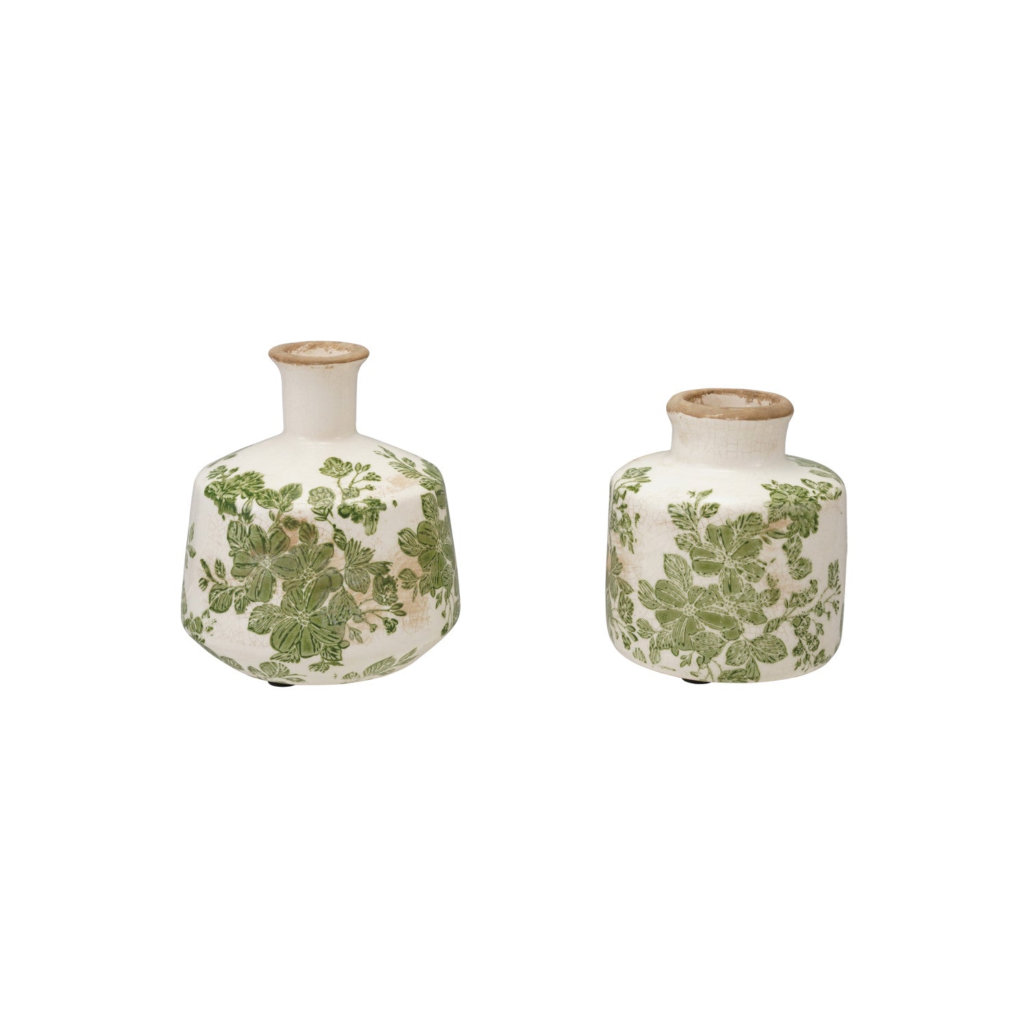 Stoneware Vase with Botanicals, 2 Styles (Each One Will Vary)