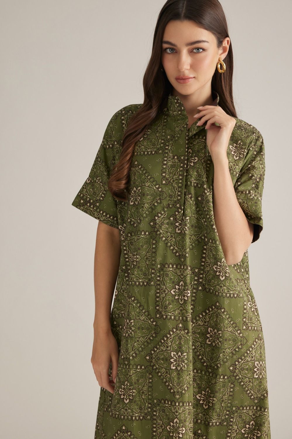 Sullivan Olive Bandana Maxi Dress