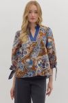 Entro Brown Floral Blouse