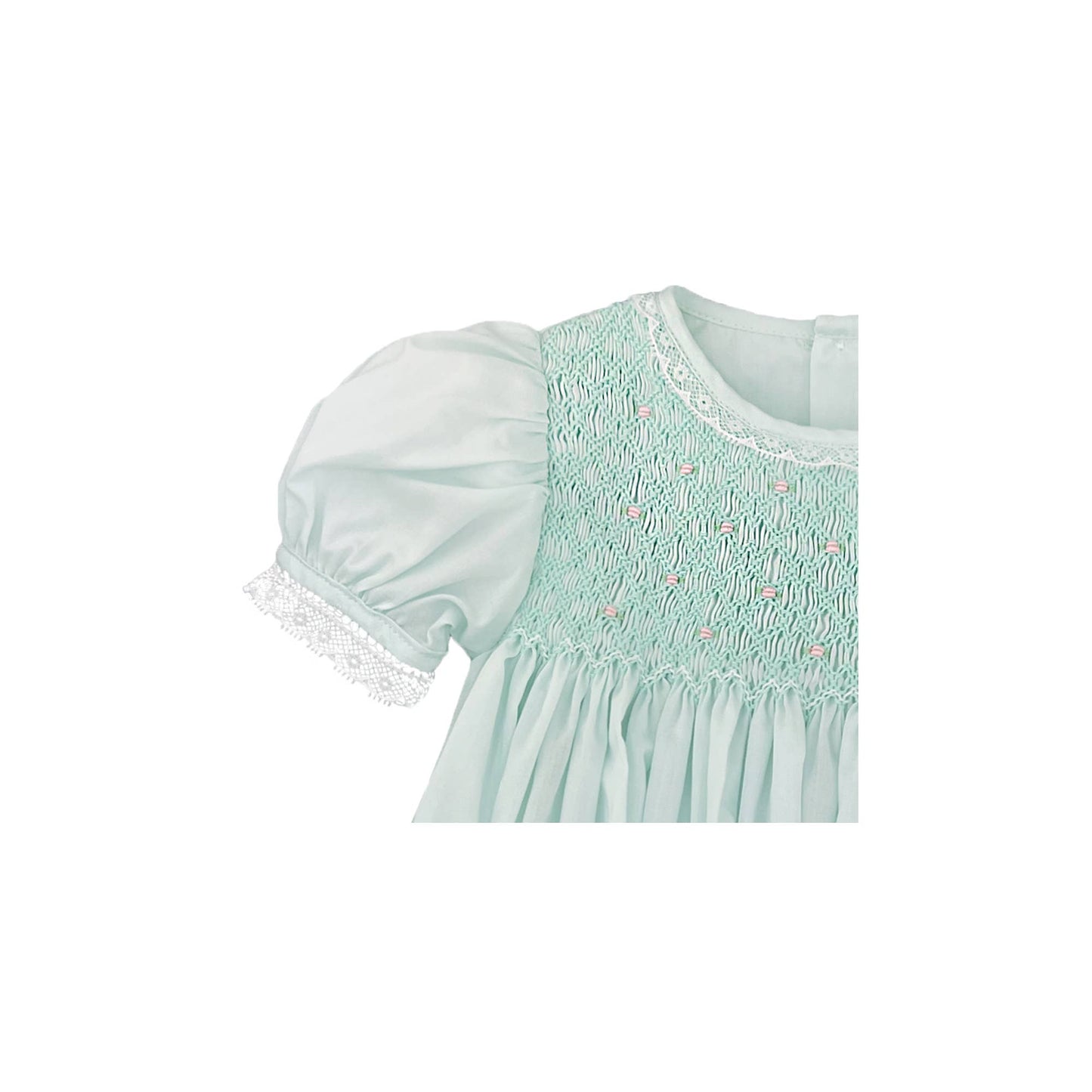 Fully Smocked Dress with French Lace