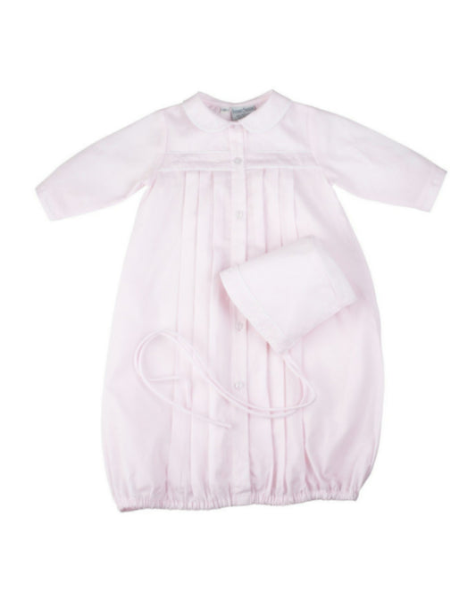 Girls Dot Embroidered Take Me Home Gown with Hat - Newborn