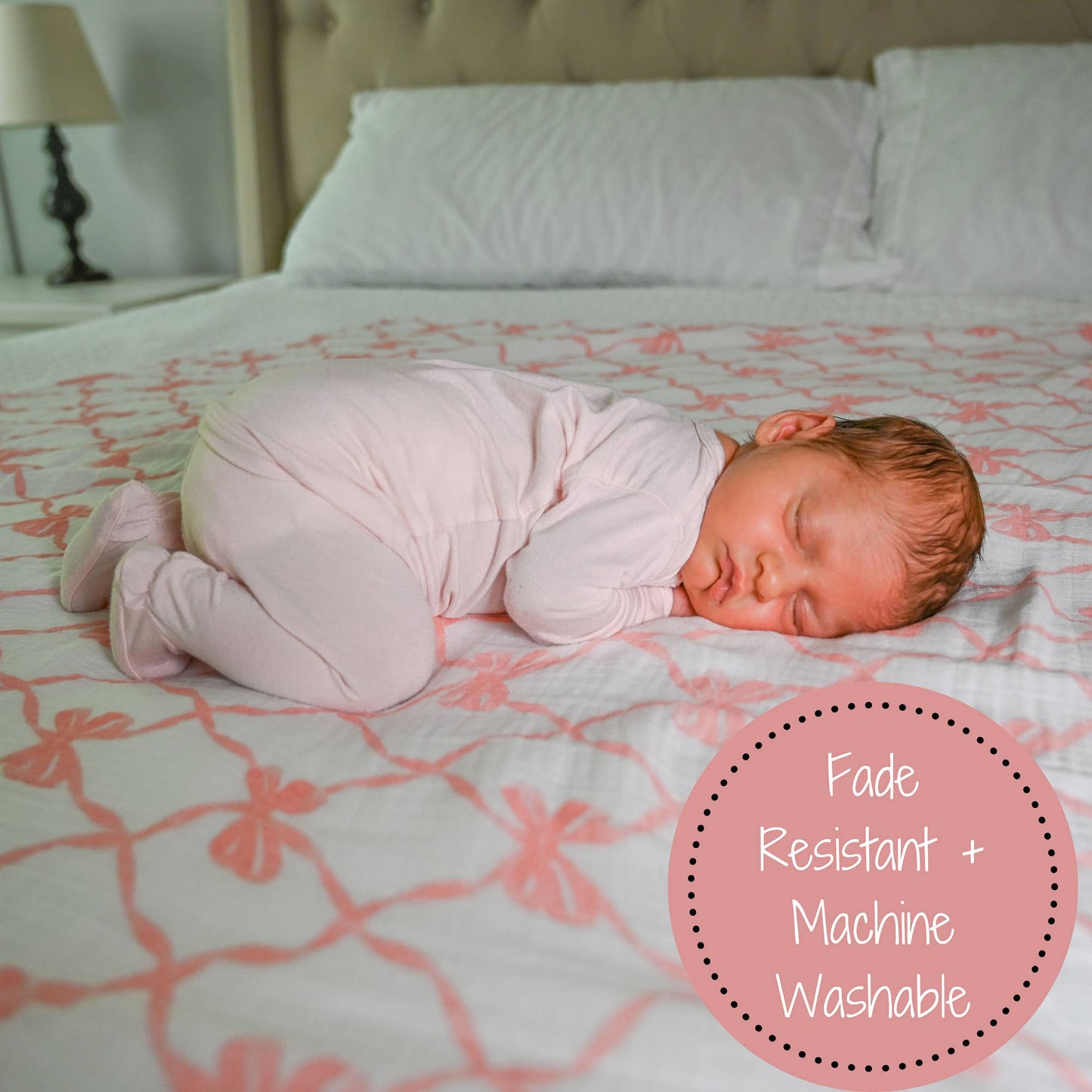 Pink Bow Baby Swaddle Blanket