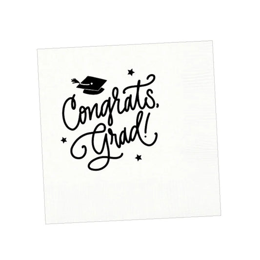 Congrats, Grad! | Napkins (white + black)