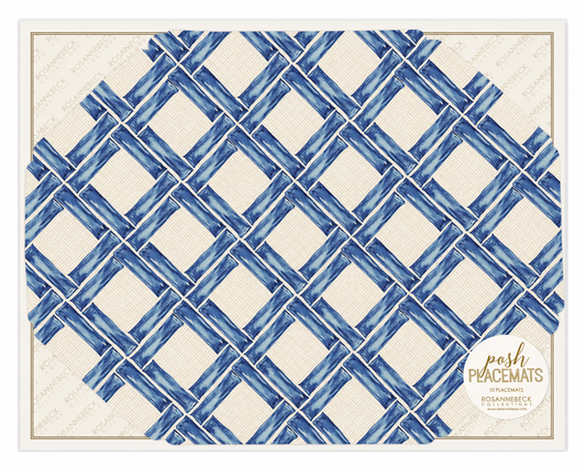 Blue Bamboo Weave Posh Placemat
